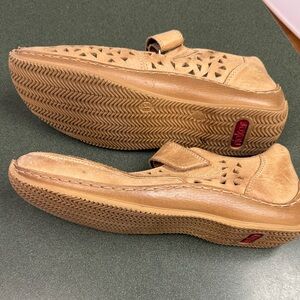 Rieker Beige Perforated Mary Jane Loafers